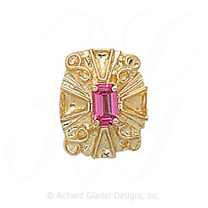 GS149 PT - 14 Karat Gold Pink Tourmaline Slide 